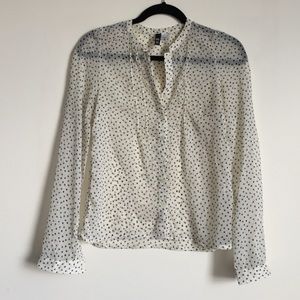 COPY - H&M Black And White Polka Dot Blouse XS